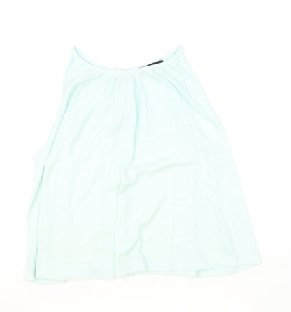 Atmosphere Womens Blue Polyester Basic Tank Size 14 Boat Neck