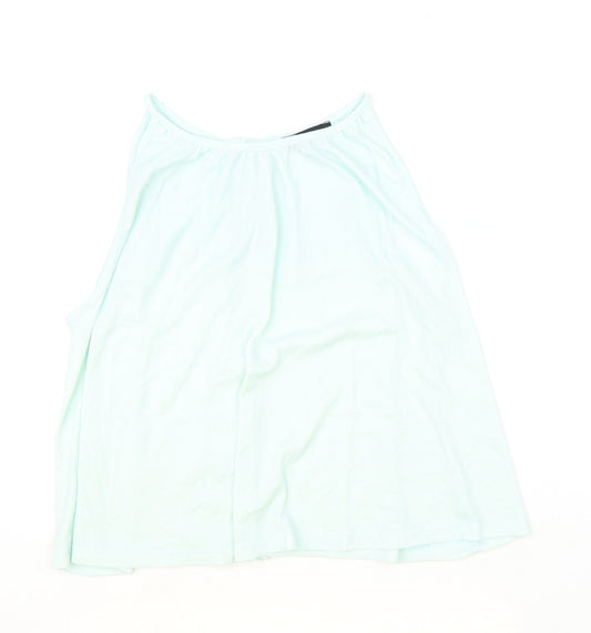 Atmosphere Womens Blue Polyester Basic Tank Size 14 Boat Neck