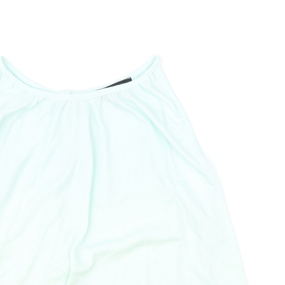 Atmosphere Womens Blue Polyester Basic Tank Size 14 Boat Neck