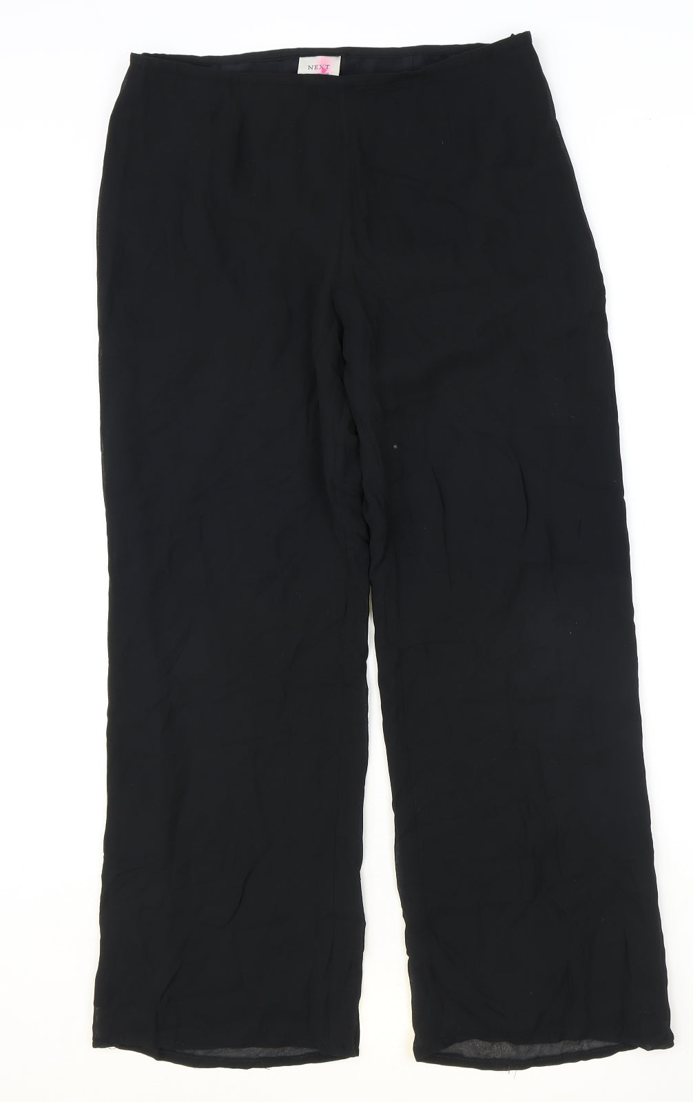 NEXT Womens Black Polyester Trousers Size 10 Regular Zip