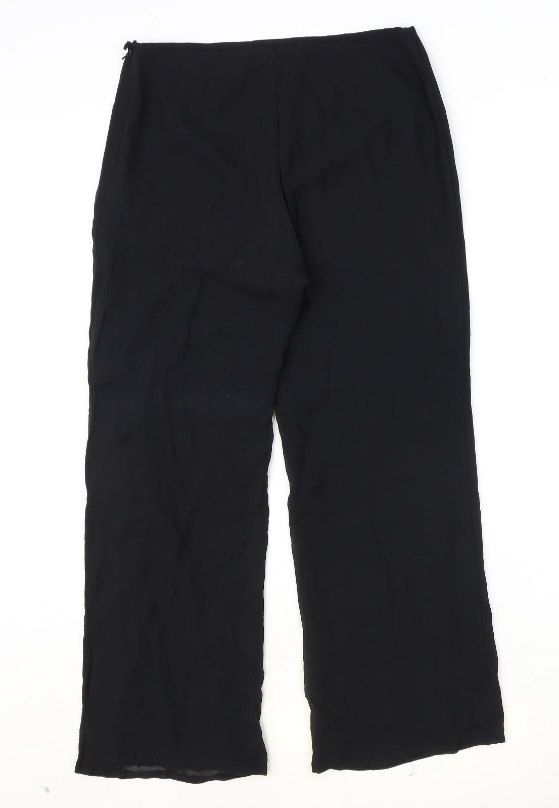 NEXT Womens Black Polyester Trousers Size 10 Regular Zip