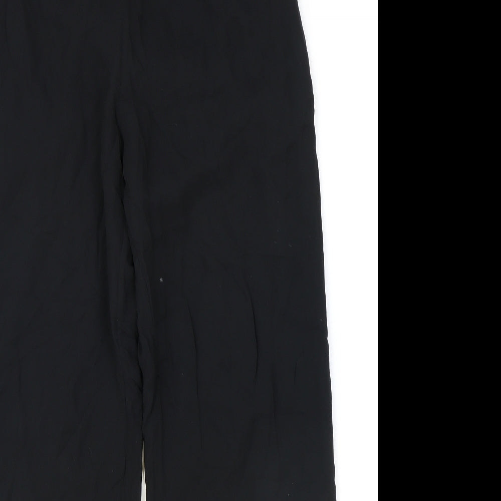 NEXT Womens Black Polyester Trousers Size 10 Regular Zip