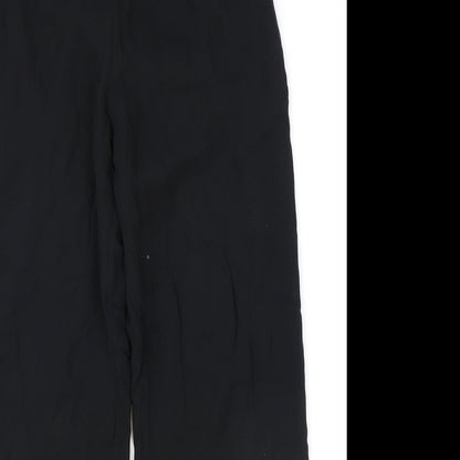Next Womens Black Polyester Trousers Size 10 Regular Zip