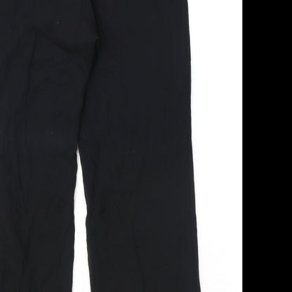 Next Womens Black Polyester Trousers Size 10 Regular Zip