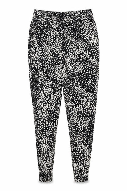 H&M Womens Black Geometric Viscose Harem Trousers Size S Regular