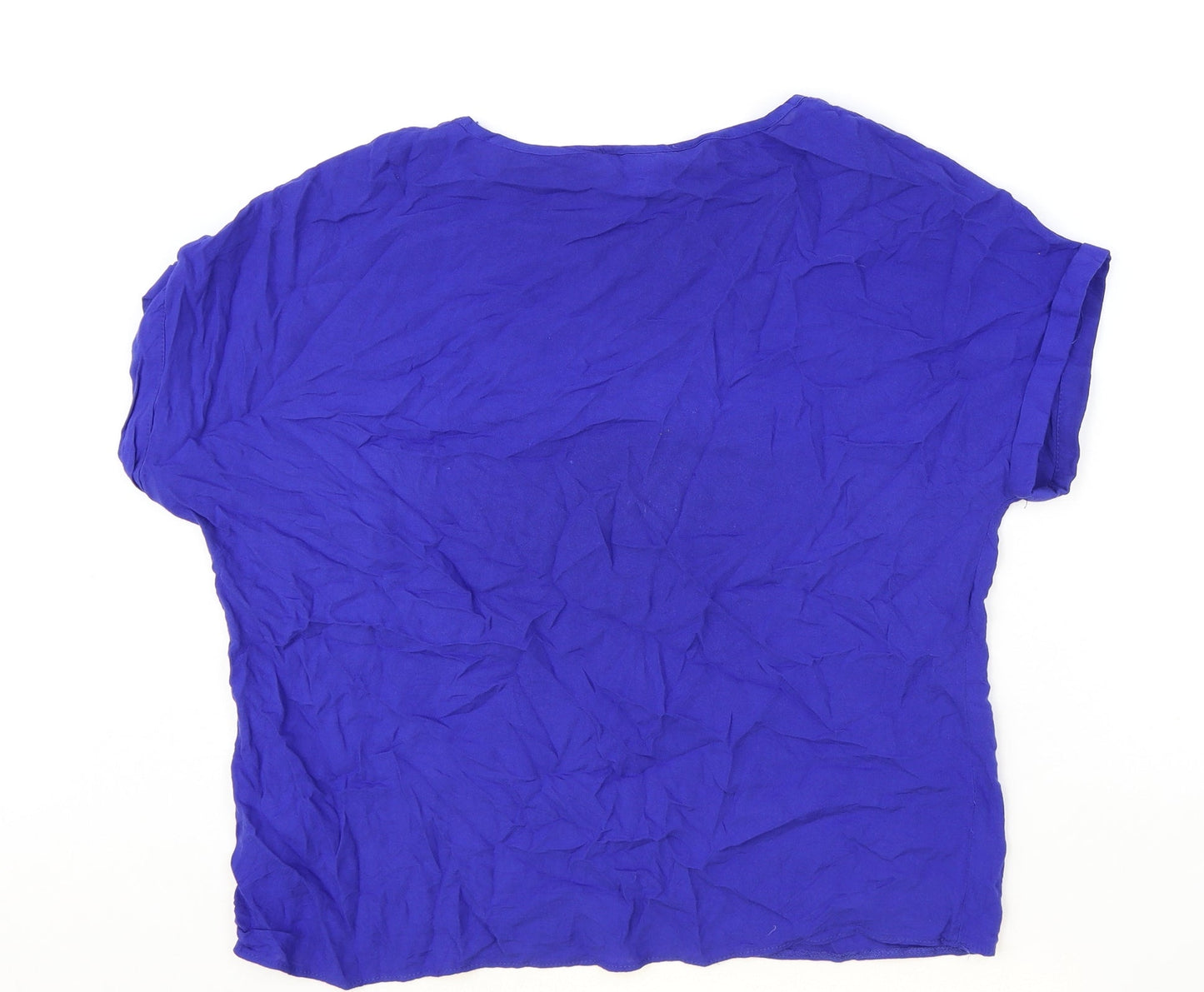 Atmosphere Womens Blue Viscose Basic T-Shirt Size 6 Boat Neck