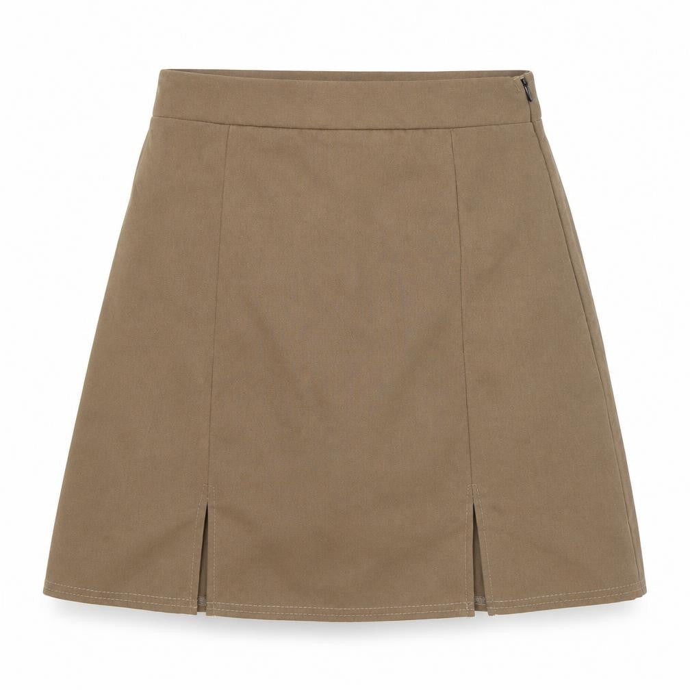 I SAW IT FIRST Womens Brown Polyester A-Line Skirt Size 8 Zip