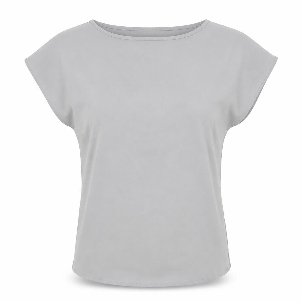 Preworn Womens Green Polyester Basic T-Shirt Size 8 Round Neck