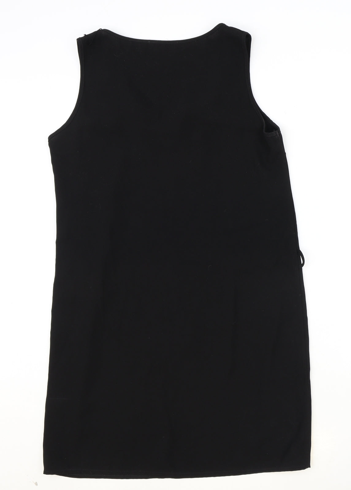 Preworn Womens Black Polyester Shift Size 14 V-Neck Pullover