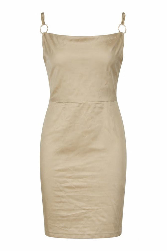 PRETTYLITTLETHING Womens Gold Polyester Bodycon Size 10 Square Neck Zip