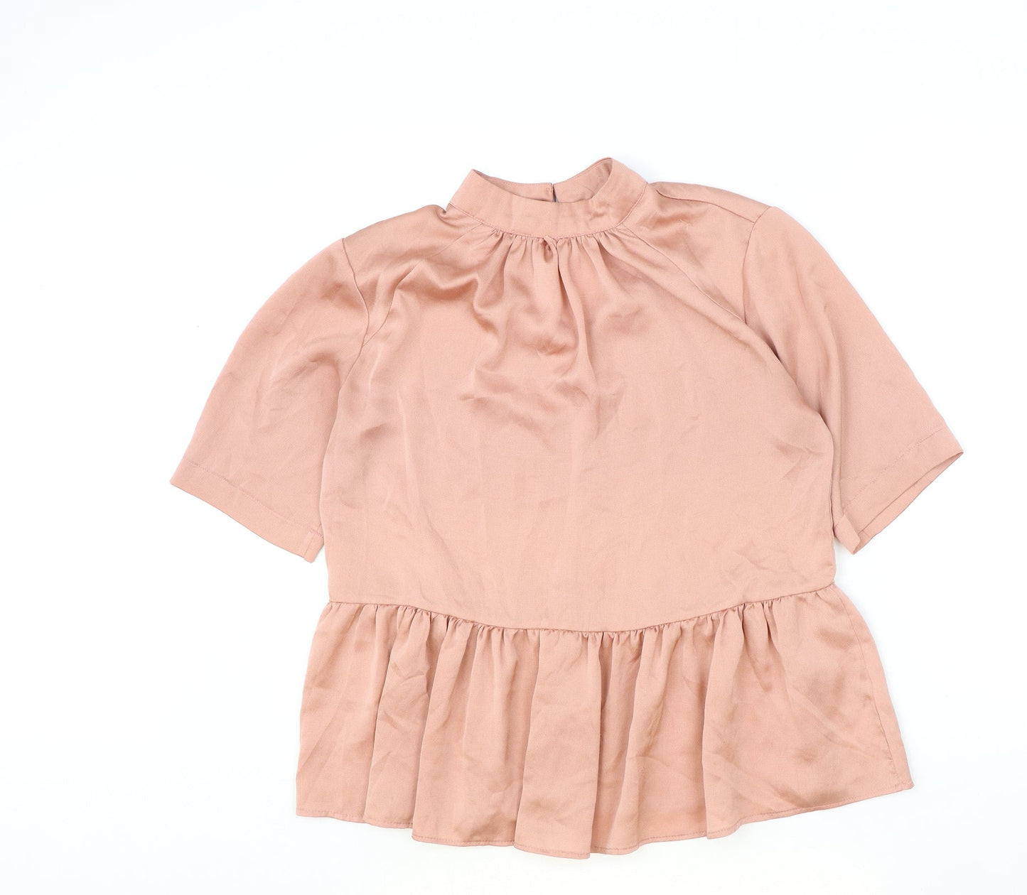 ASOS Womens Pink Polyester Basic Blouse Size 10 Round Neck - Smock