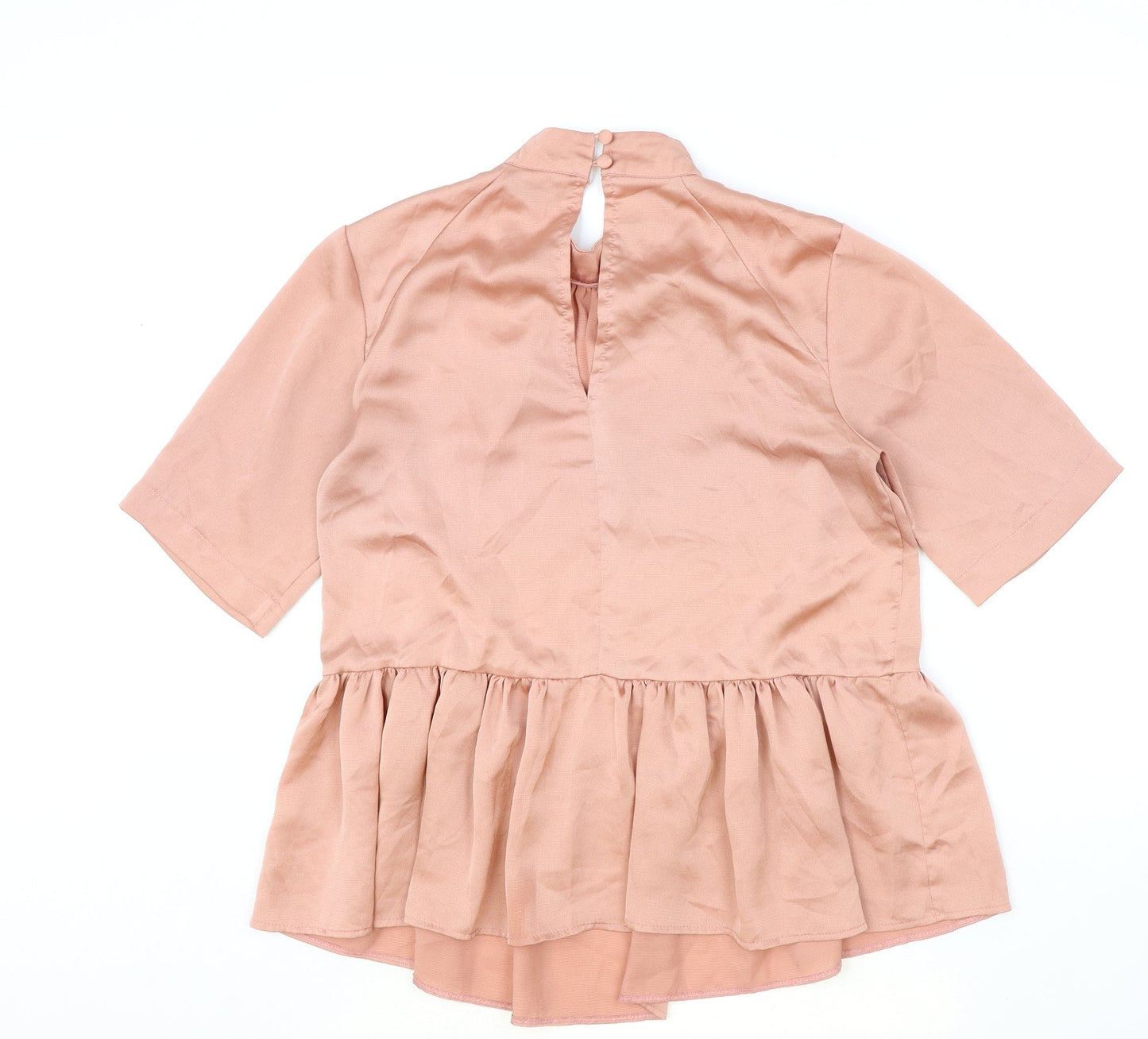 ASOS Womens Pink Polyester Basic Blouse Size 10 Round Neck - Smock