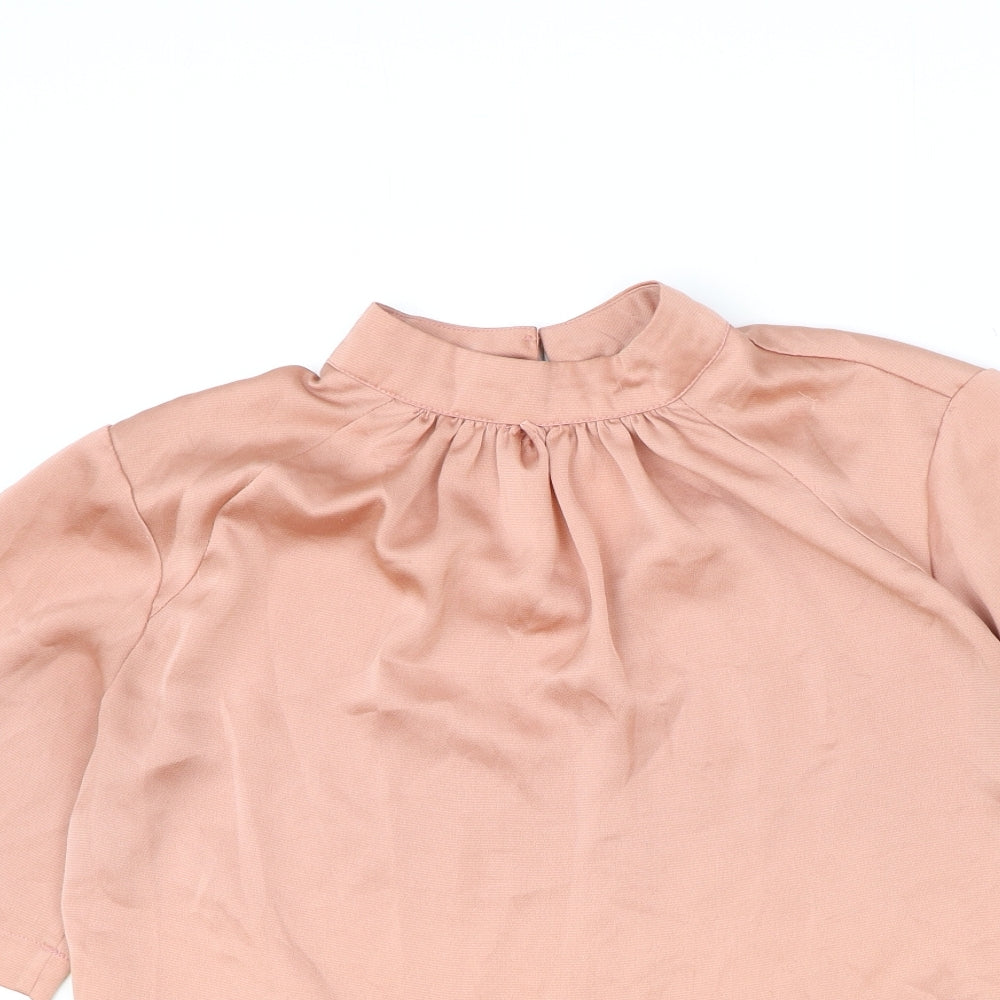 ASOS Womens Pink Polyester Basic Blouse Size 10 Round Neck - Smock
