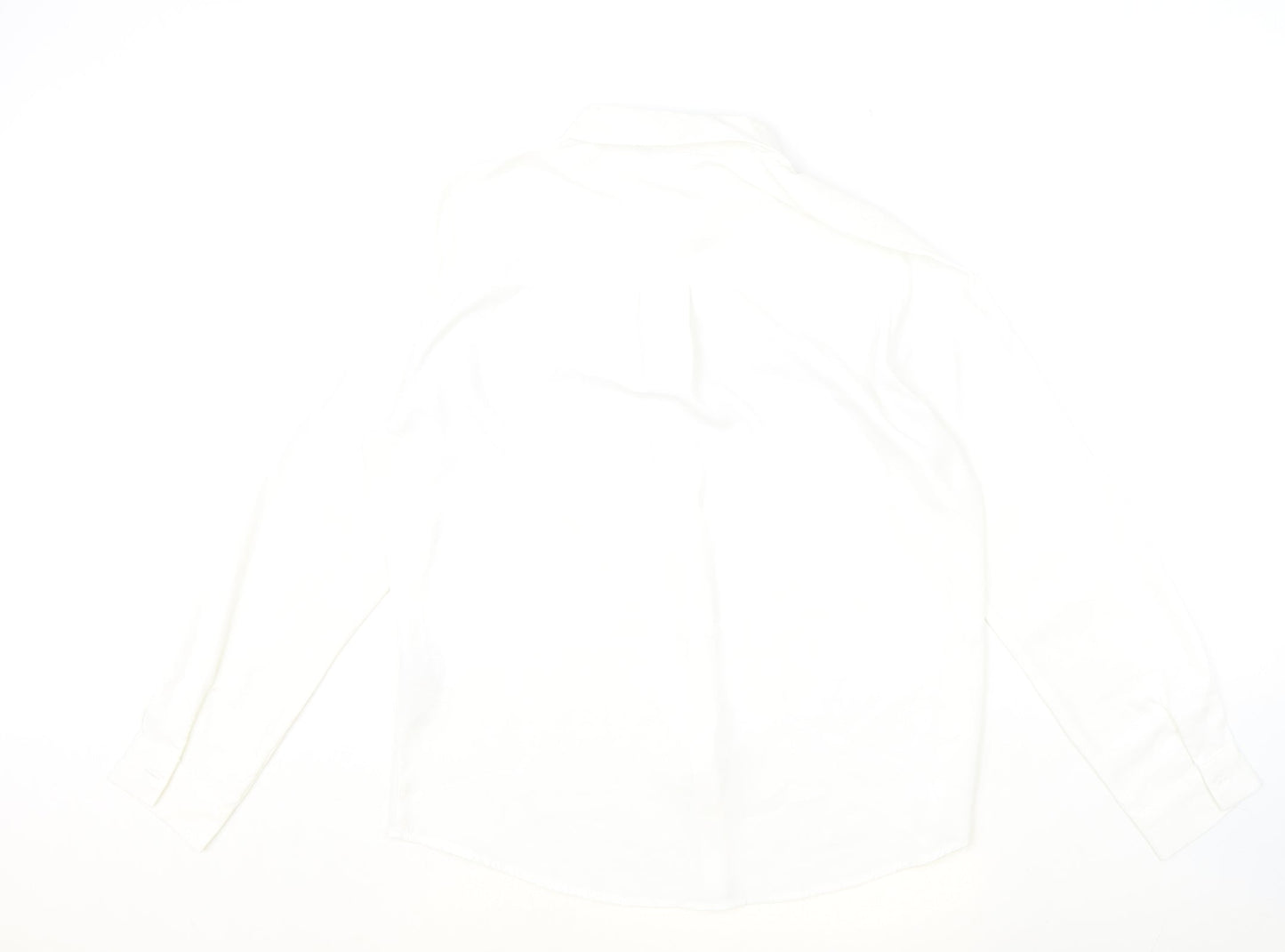 New Look Womens Ivory Polyester Basic Button-Up Size 14 Collared