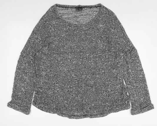 Sparkle & Fade Womens Grey Round Neck Rayon Pullover Jumper Size M Pullover