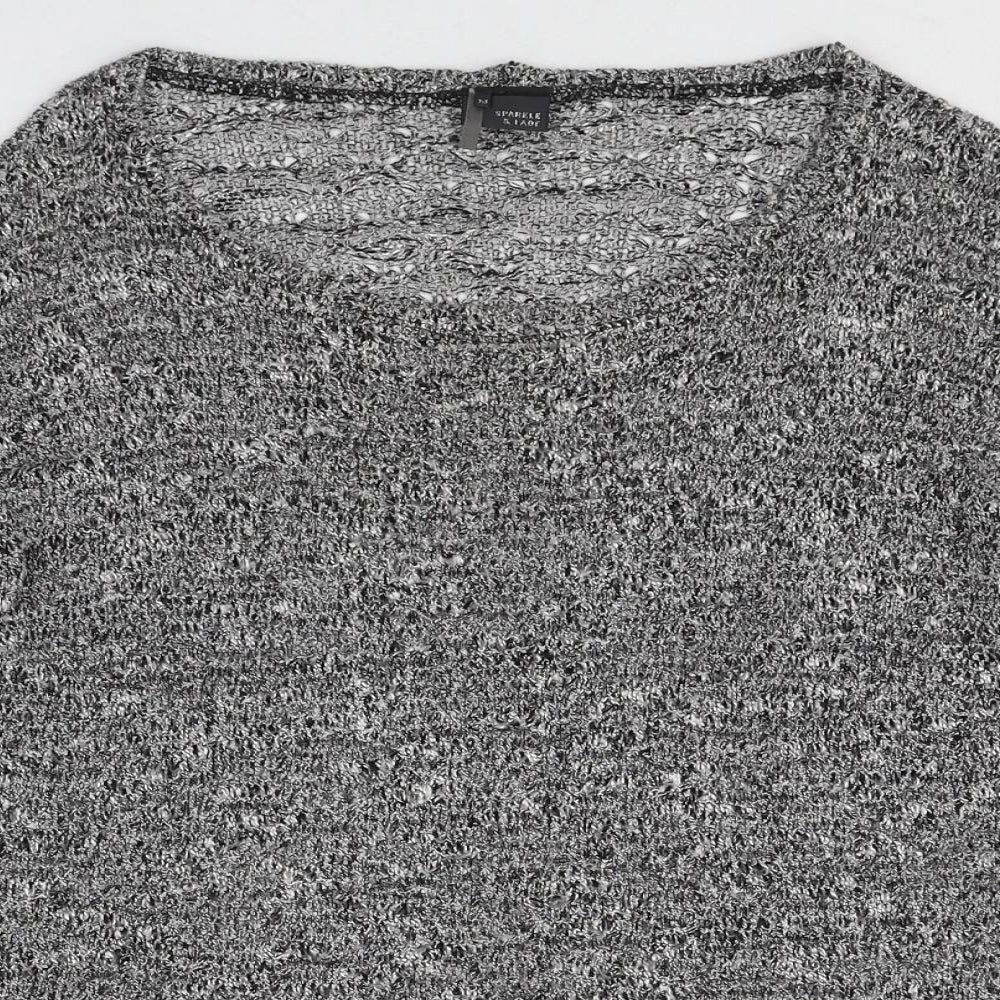 Sparkle & Fade Womens Grey Round Neck Rayon Pullover Jumper Size M Pullover