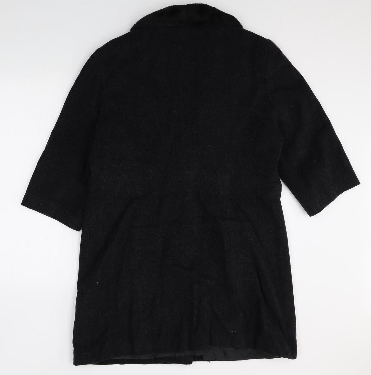 Preworn Womens Black Pea Coat Coat Size 16 Button
