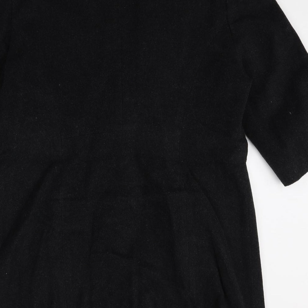 Preworn Womens Black Pea Coat Coat Size 16 Button