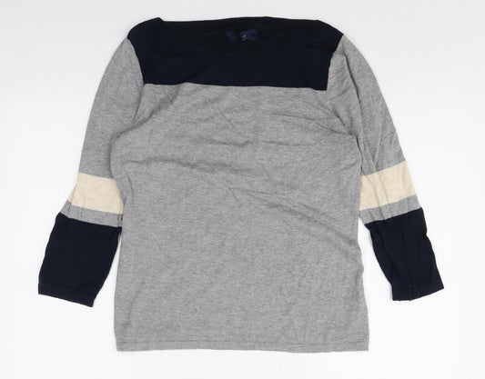 NEXT Womens Multicoloured Boat Neck Cotton Pullover Jumper Size 10 Pullover - Colour Block