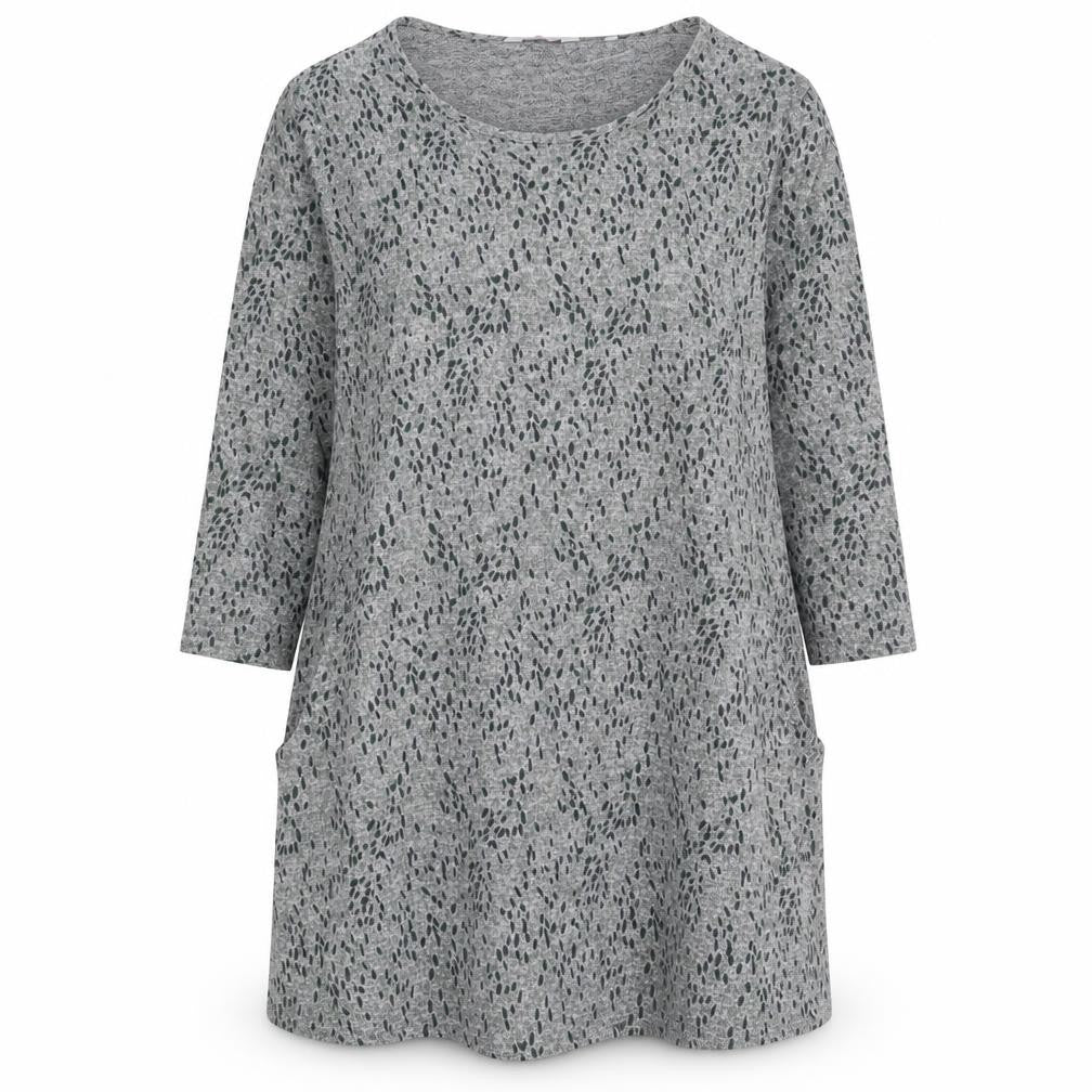 Julipa Womens Grey Geometric Polyester Jumper Dress Size 12 Scoop Neck Pullover