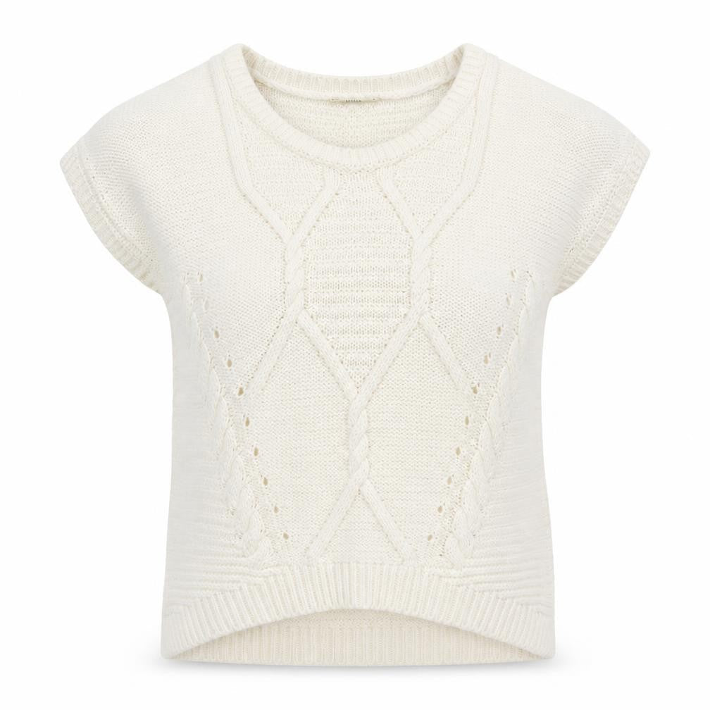Oasis Womens White Boat Neck Acrylic Pullover Jumper Size M