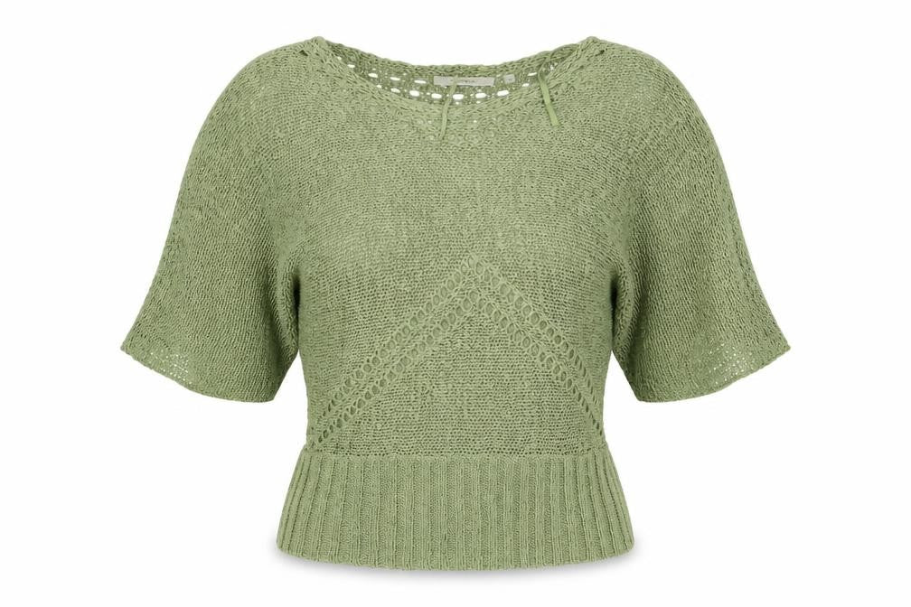 Paraphrase Womens Green Boat Neck Acrylic Pullover Jumper Size L