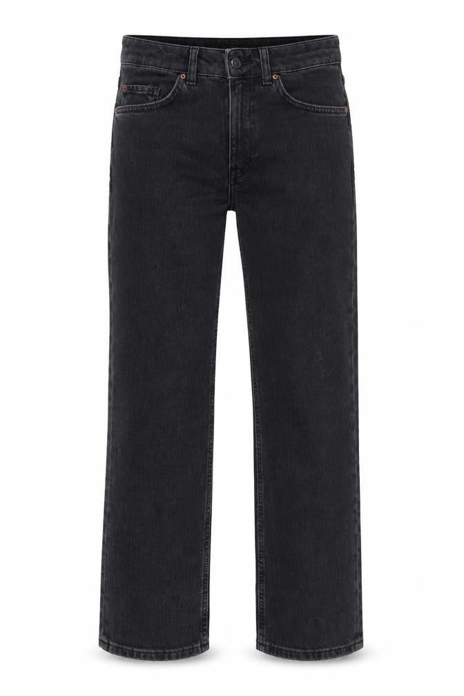 Marks & Spencer Womens Green Cotton Straight Jeans Size 8 L26 in Slim Button