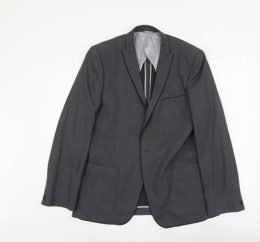 Burton Mens Grey Polyester Jacket Suit Jacket Size M Regular