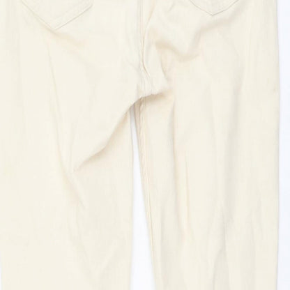 FatFace Womens Beige Cotton Straight Jeans Size 10 L23 in Regular Button