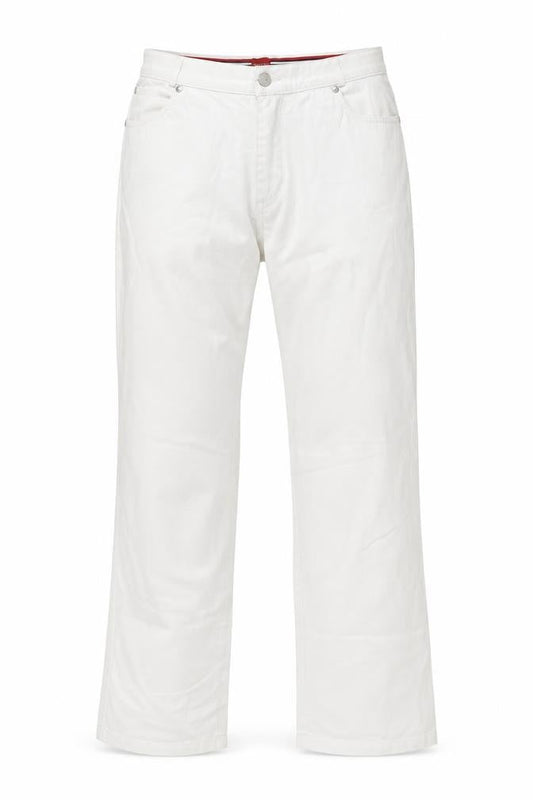Olsen Womens Ivory Cotton Straight Jeans Size 34 in L29 in Regular Button
