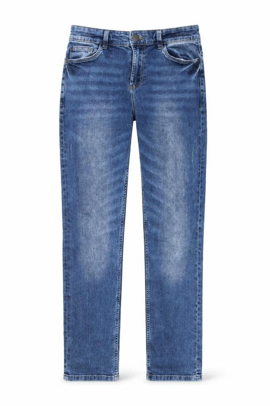 Next Womens Blue Cotton Straight Jeans Size 28 in L29 in Regular Button