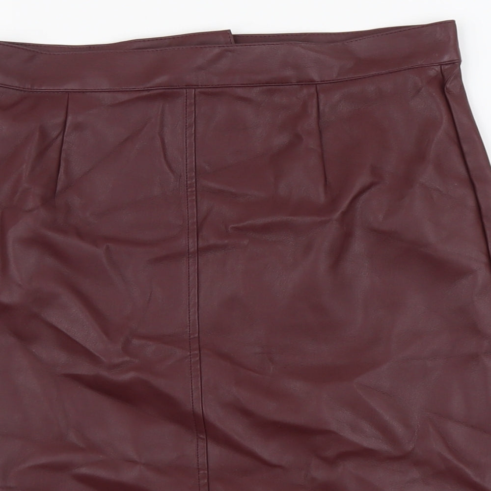 Noisy may Womens Red Polyester Straight & Pencil Skirt Size 26 in Zip