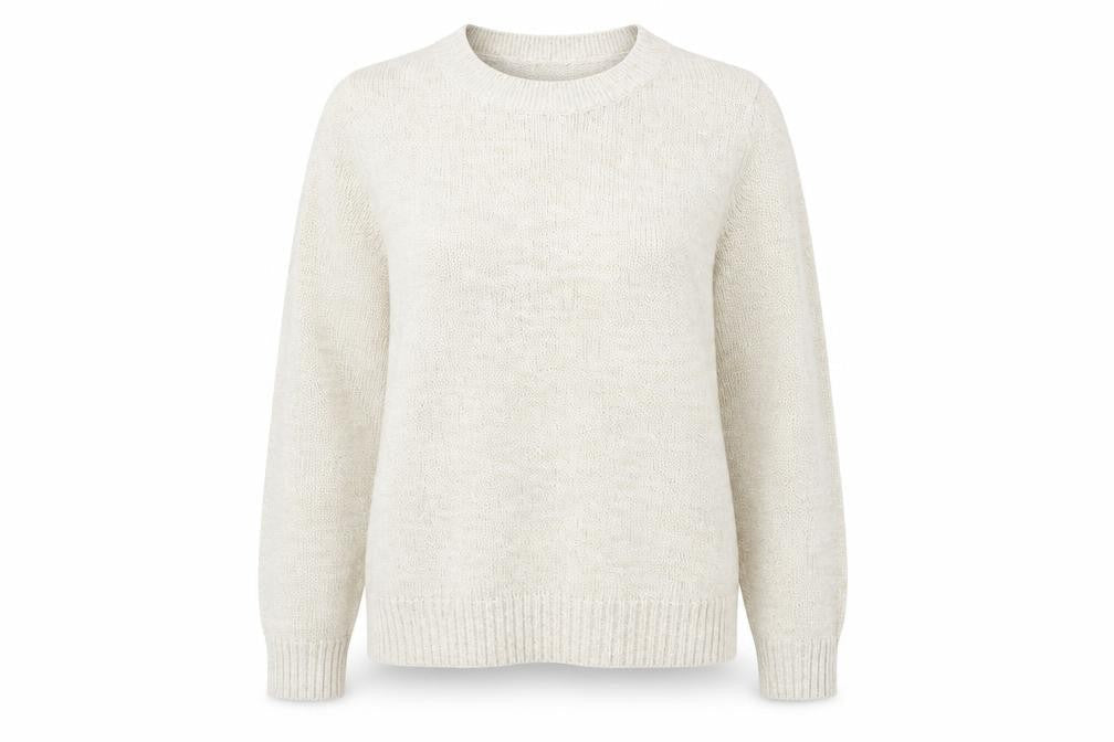 H&M Womens Beige Round Neck Acrylic Pullover Jumper Size L