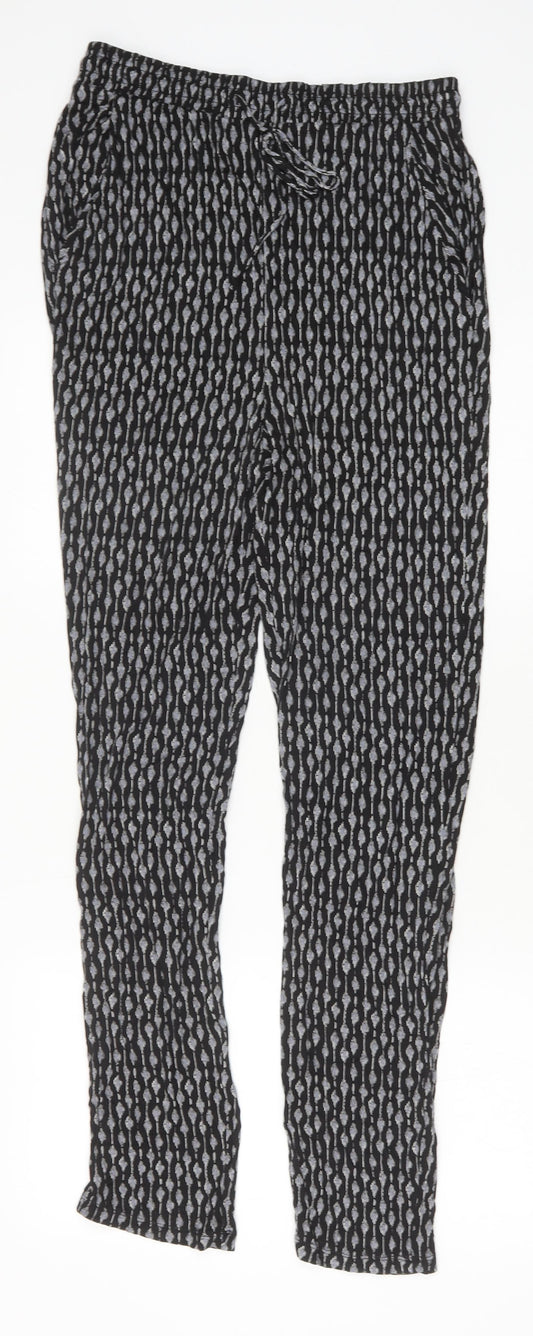 H&M Womens Black Geometric Viscose Jogger Leggings Size S