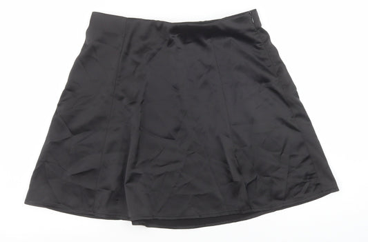 Ardene Contemporary Wear Womens Black Polyester A-Line Skirt Size M Zip