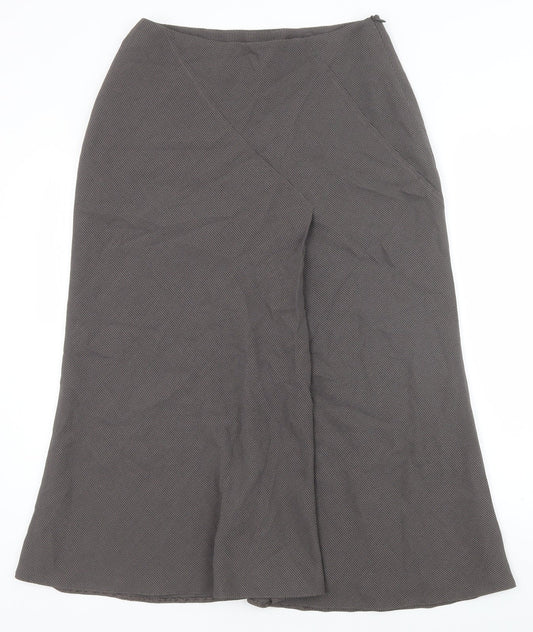 Minuet Womens Brown Acetate Swing Skirt Size 12 Zip