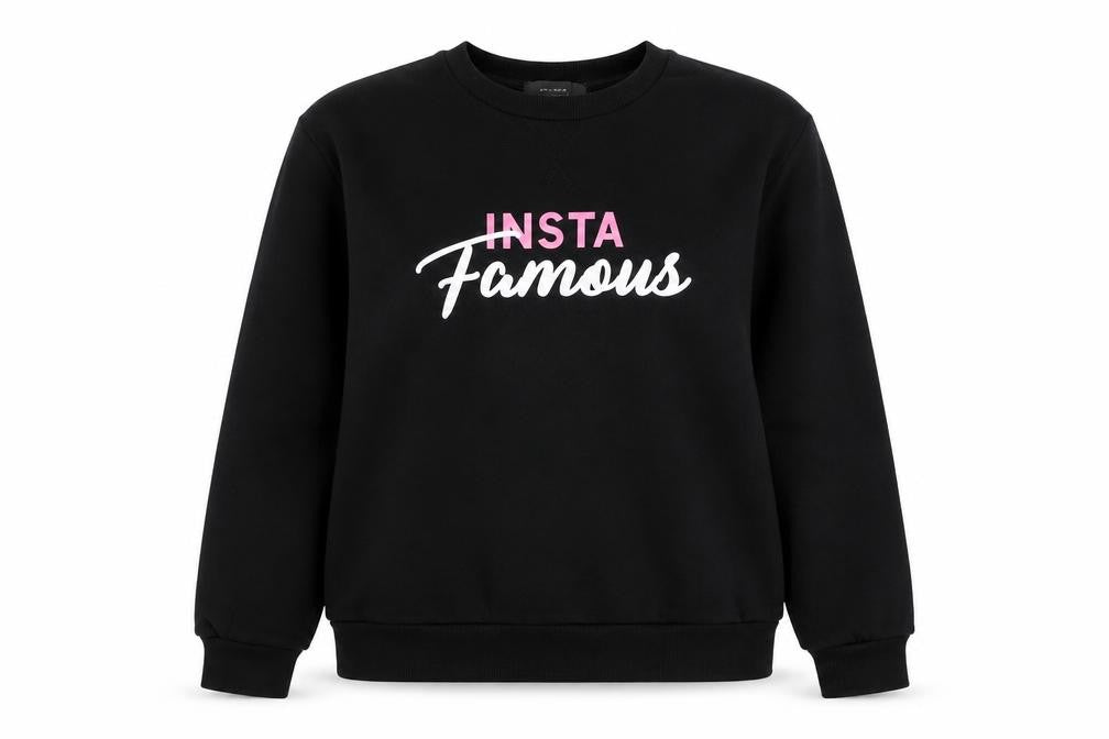 Primark Womens Black Polyester Pullover Sweatshirt Size 10 Pullover - Insta Famous Size 10-12