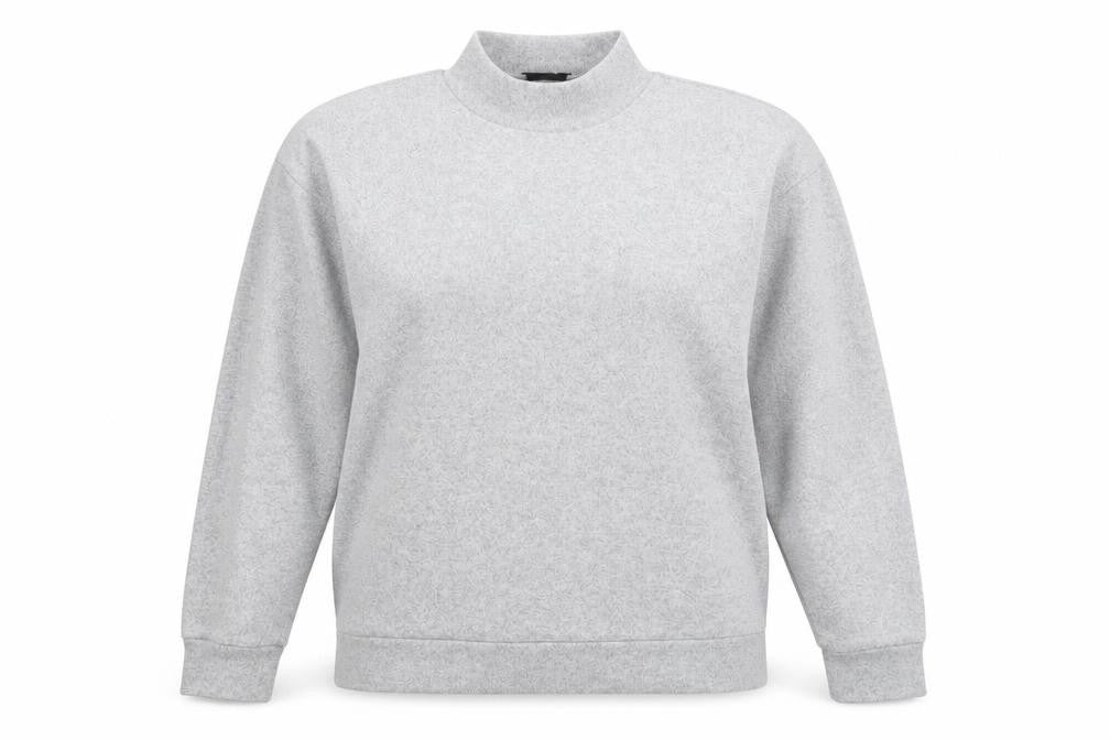 b.young Womens Grey High Neck Polyester Henley Jumper Size L Pullover