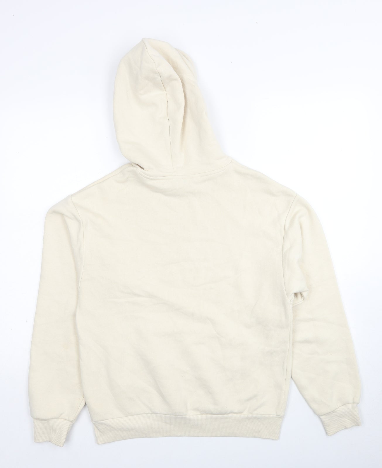 Monki Womens Beige Cotton Pullover Hoodie Size 2XS Pullover