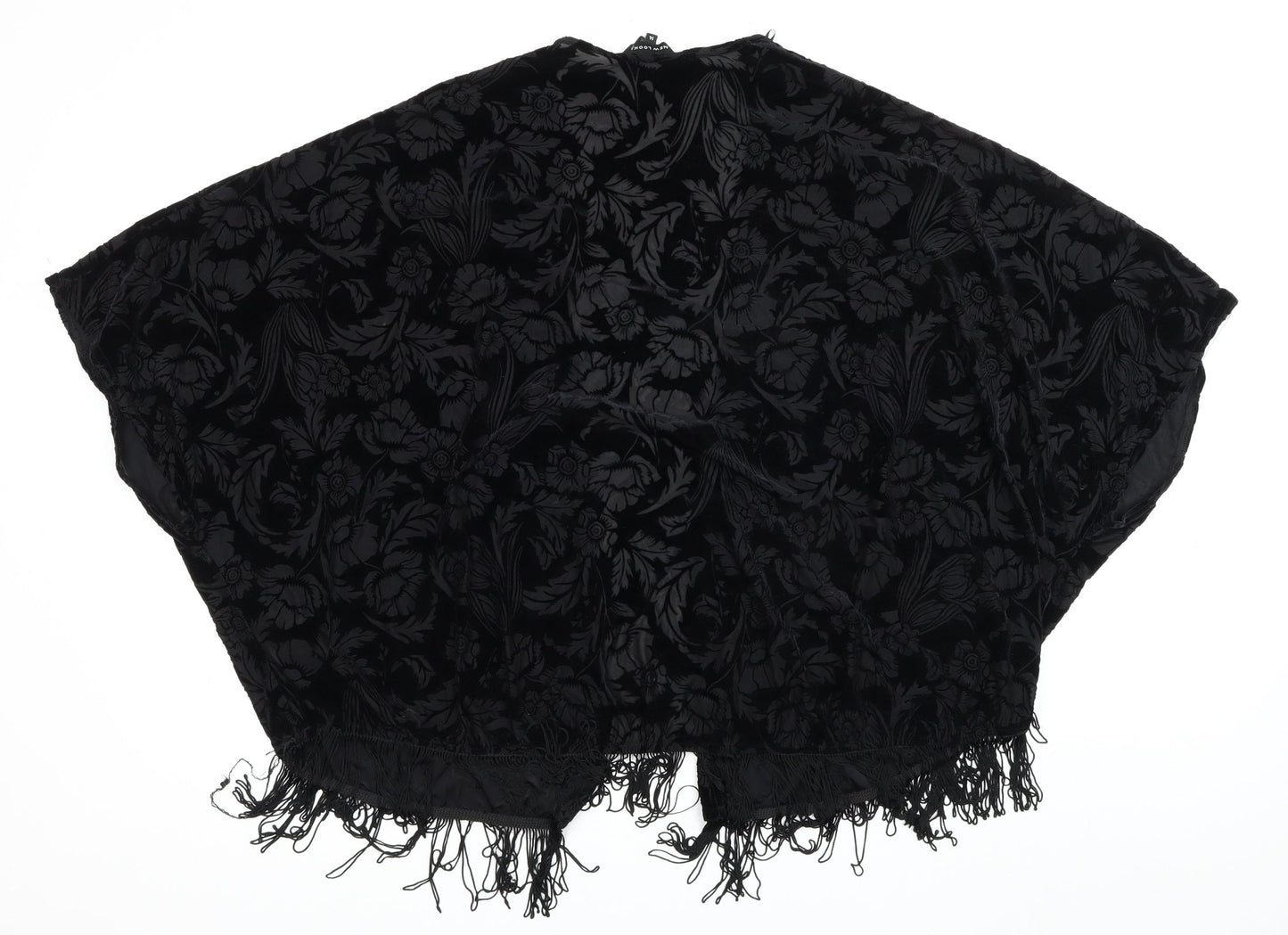 New Look Womens Black V-Neck Geometric Polyester Cardigan Jumper Size 14