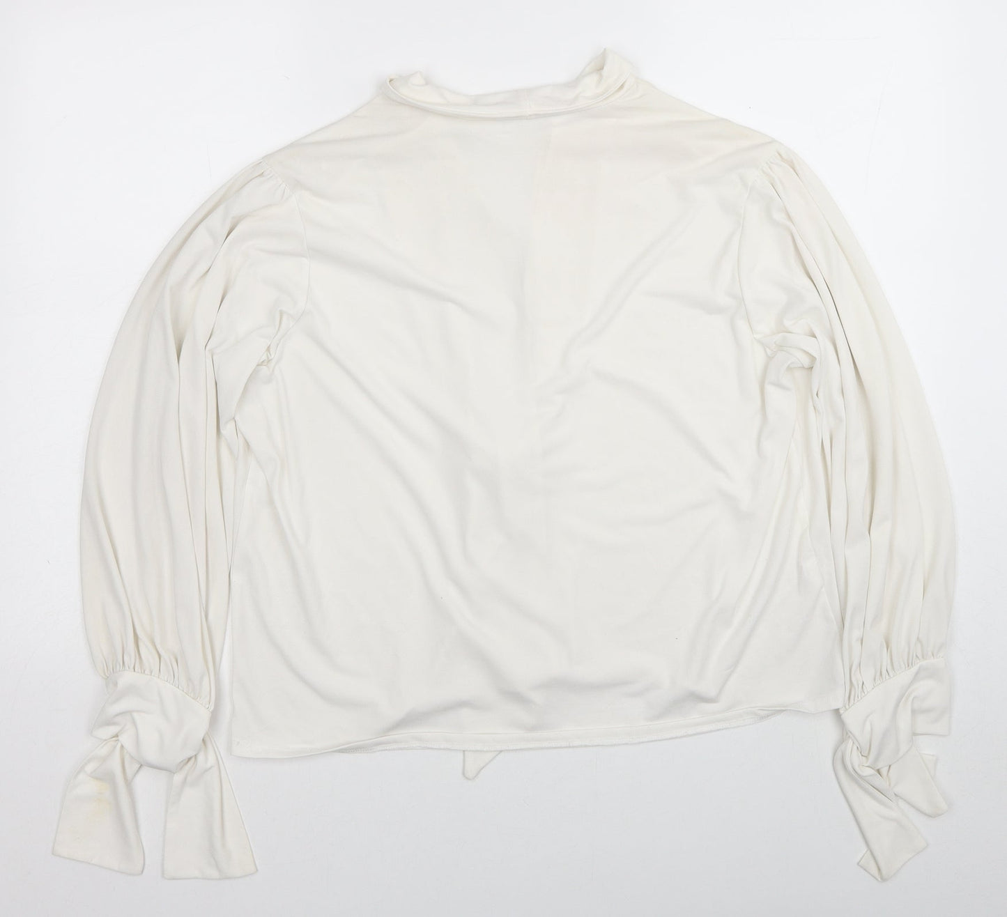 Mango Womens White Polyester Basic Blouse Size M V-Neck