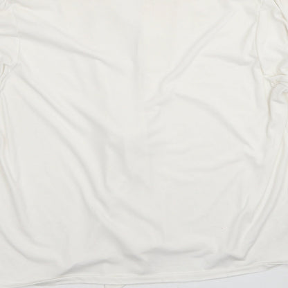 Mango Womens White Polyester Basic Blouse Size M V-Neck
