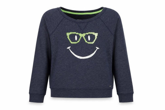 Gilly Hicks Womens Blue Cotton Pullover Sweatshirt Size M Pullover - Smiley Face Print