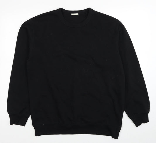 GU Womens Black Cotton Pullover Sweatshirt Size L Pullover