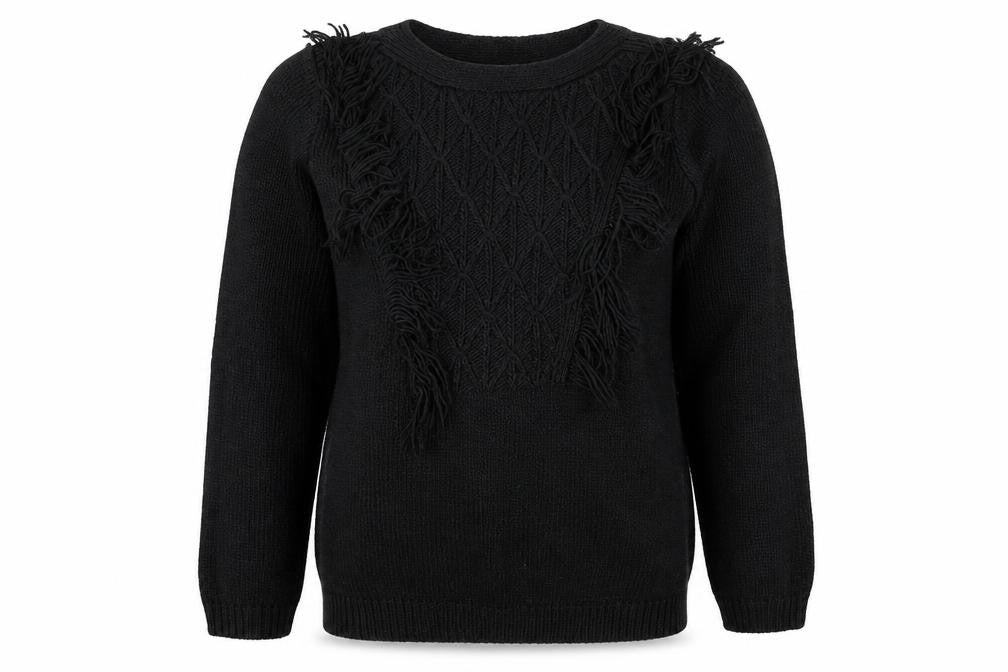 Joseph A Womens Black Round Neck Acrylic Pullover Jumper Size M