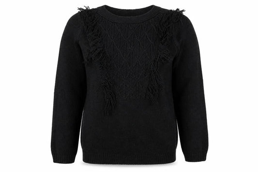 Joseph A Womens Black Round Neck Acrylic Pullover Jumper Size M