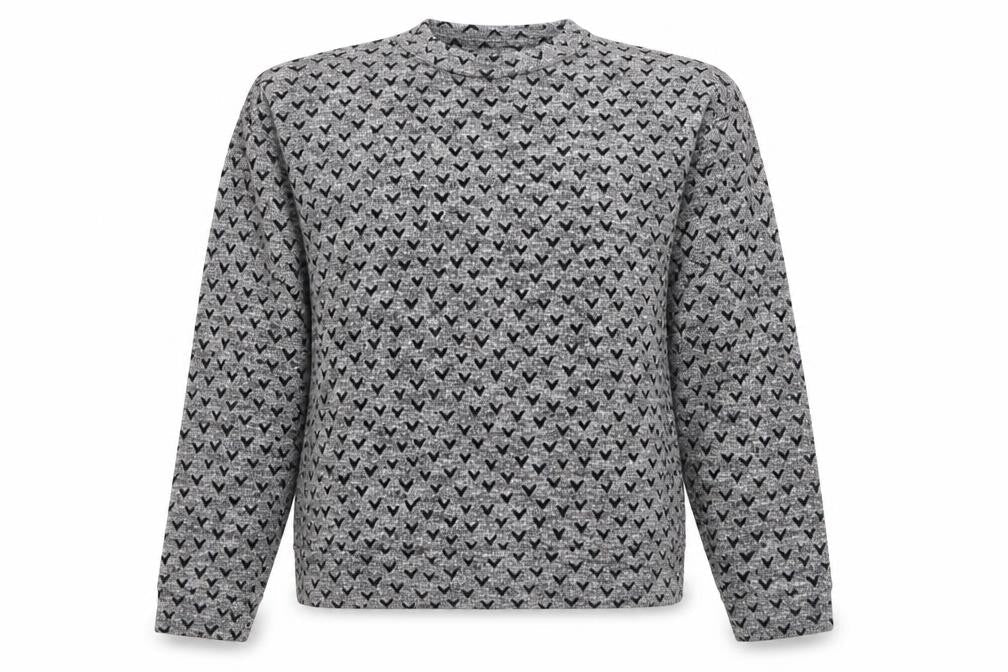 NEXT Womens Grey Round Neck Geometric Cotton Pullover Jumper Size 8