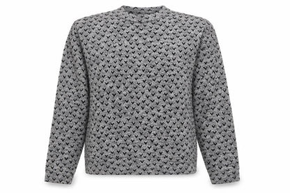 Next Womens Grey Round Neck Geometric Cotton Pullover Jumper Size 8