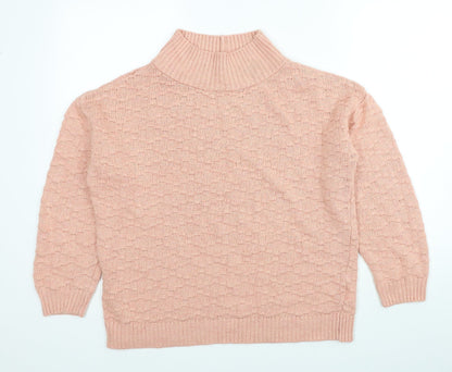 Next Womens Pink High Neck Acrylic Pullover Jumper Size S