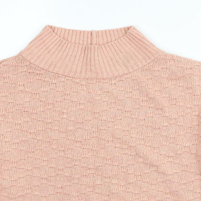 Next Womens Pink High Neck Acrylic Pullover Jumper Size S